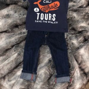 18-24mo toddler jeans, dark wash - tshirt included